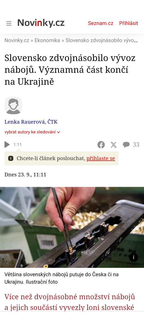 Už ani náboj Ukrajine!!